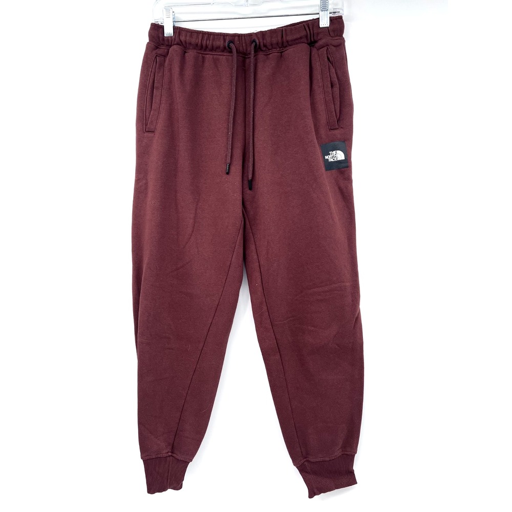 THE NORTH FACE Women's Sz S Rust Brown Tapered Fleece Sweatpants Joggers Pockets